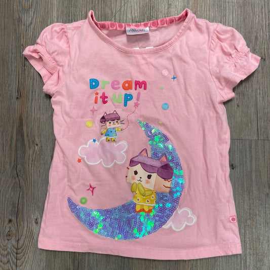 Sequins Pink Gabby's Doll House T-Shirt, 8Y