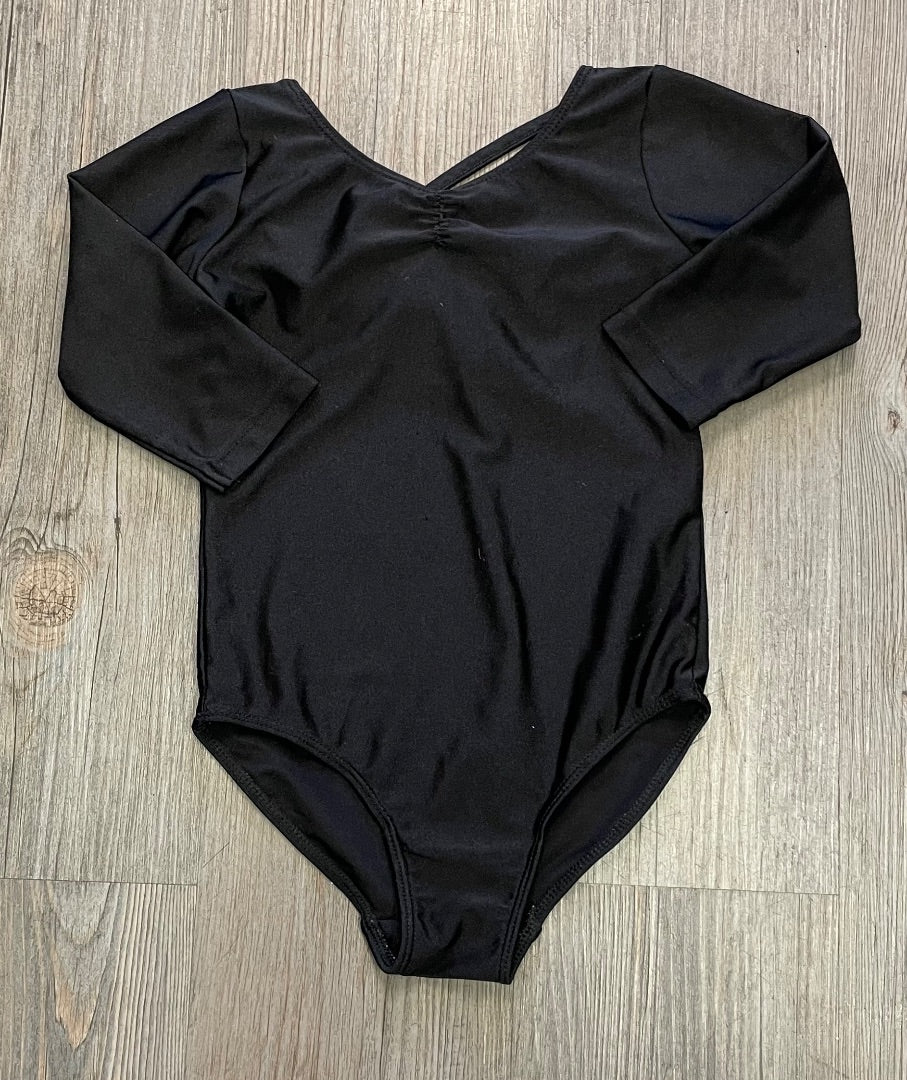 Black H&M LS Leotard, 4-6Y