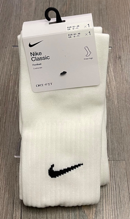 White Nike Soccer /Baseball Socks, 8-11Shoe