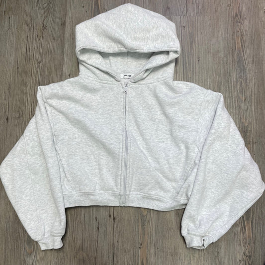 Light Grey Garage Cropped Zip Hoodie, XXS-XS