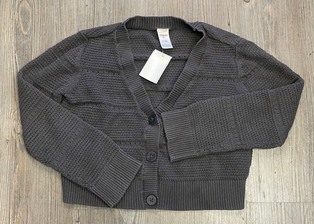 Charcoal Oshkosh Knit Cardigan, 7Y