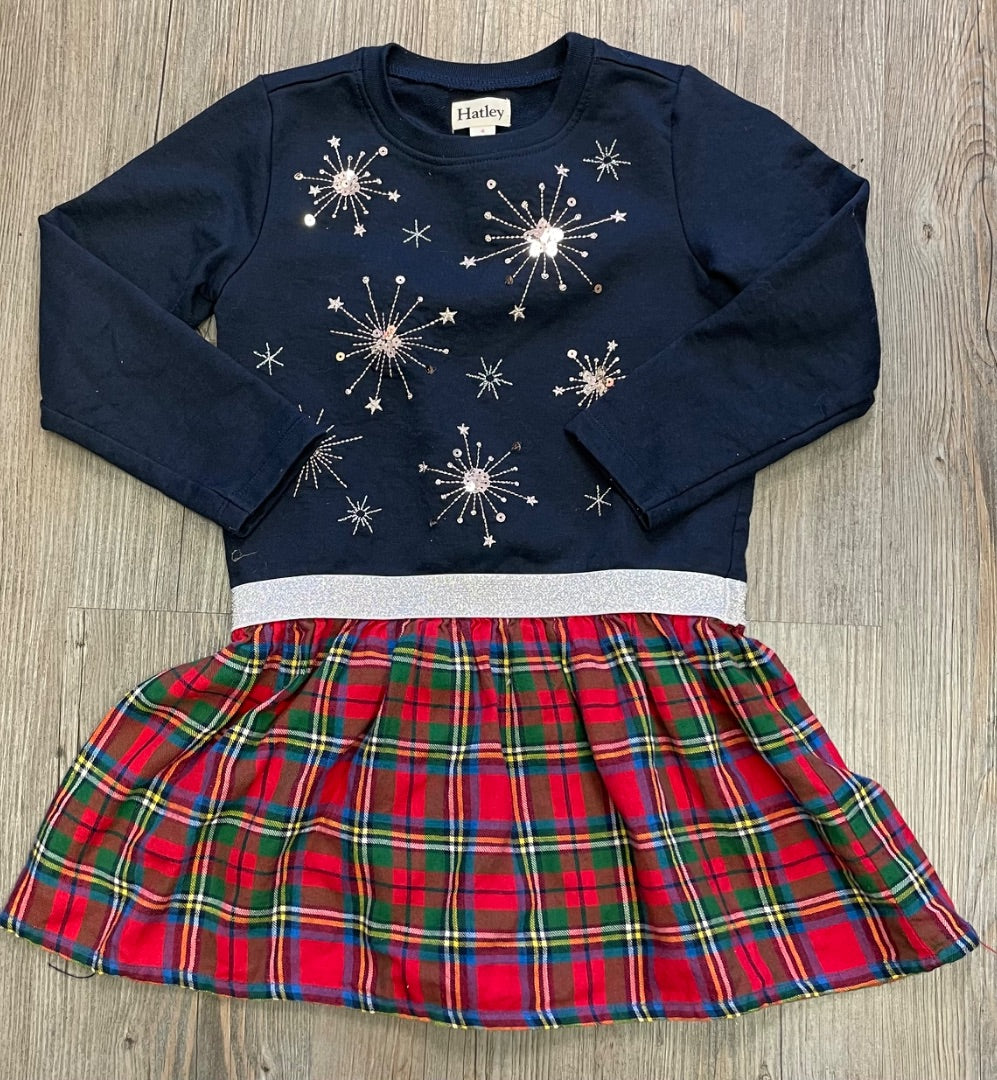Multi Colour Hatley LS Dress, 4Y