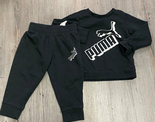 Black Puma Sweat Set, 2Y
