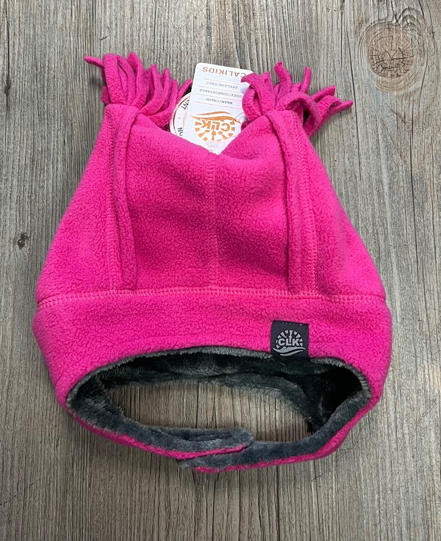 Fuchsia CaliKids Fleece Windproof Tassle Hat, 18M-3Y