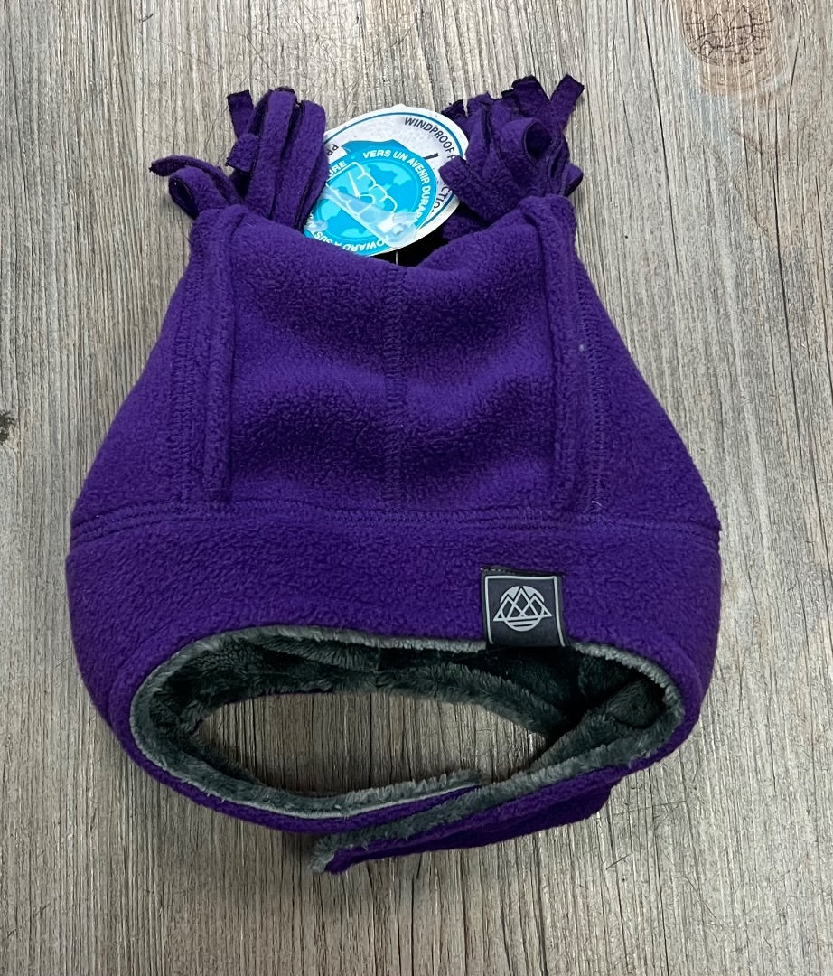 Purple CaliKids Fleece Windproof Tassle Hat, 9-18M