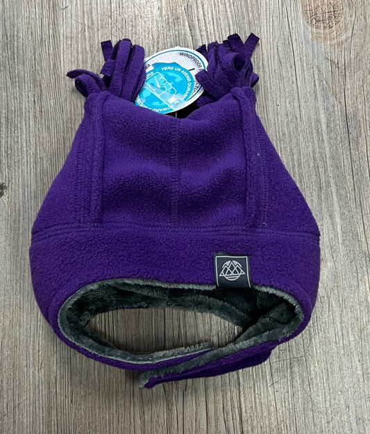 Purple CaliKids Fleece Windproof Tassle Hat, 9-18M