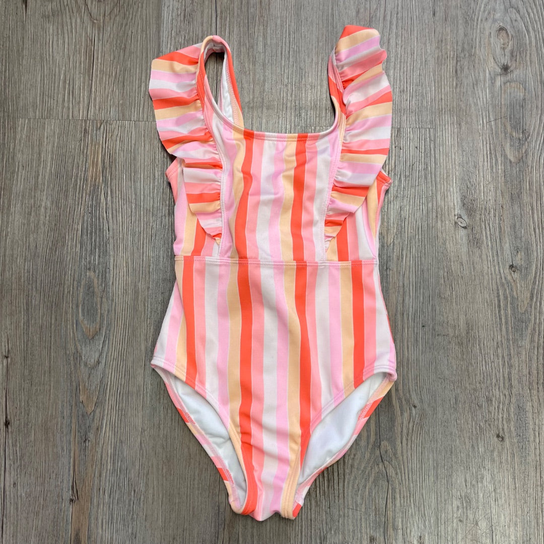Multi Colour Stripe Cat & Jack Onepiece Bathing Suit , 6-7Y