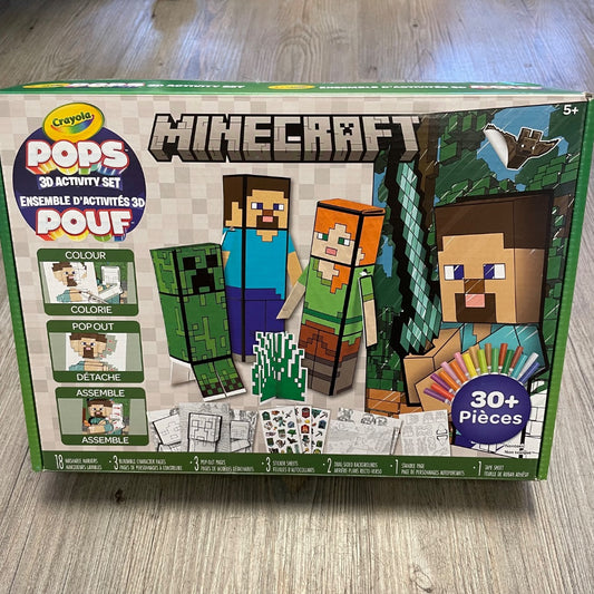 Multi Colour Crayola Minecraft 3D Activity Set, 5Y+