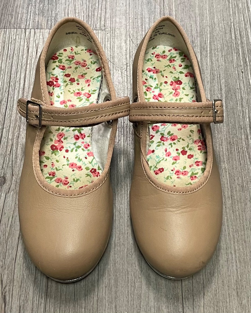 Beige Capezio Tap Shoes, 12Y