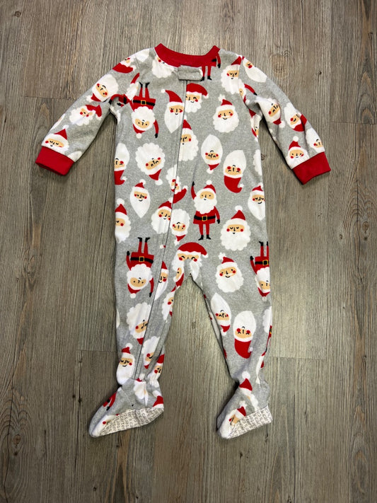 Santa Carters Fleece Pj Onesie, 2Y