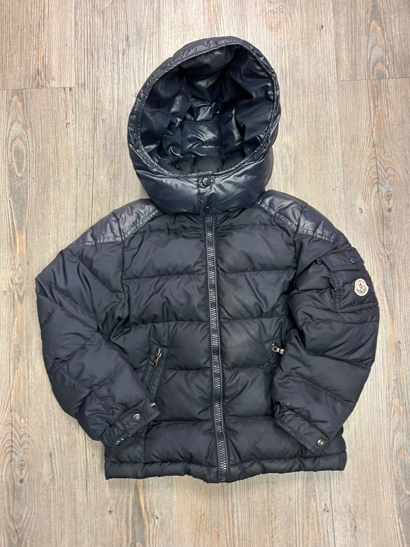 Navy Moncler Barin Down Hooded Winter Jacket, 4Y