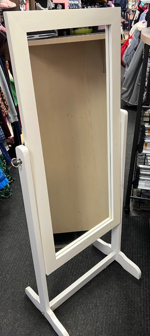 White  Wooden Free Standing Mirror