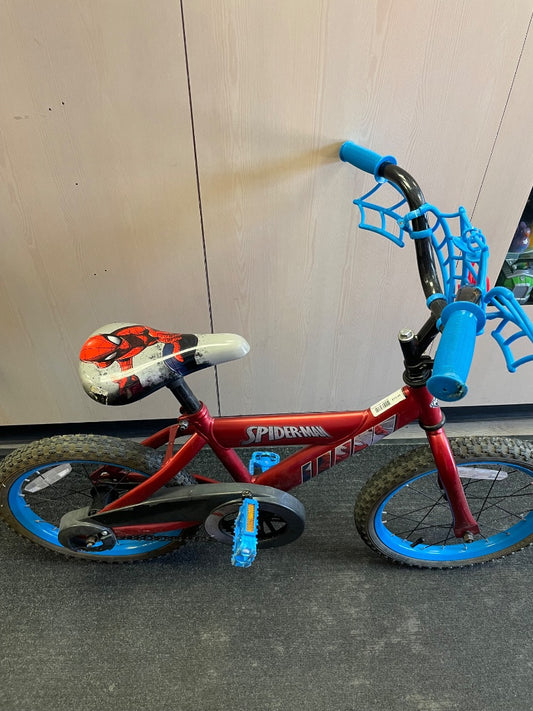 Red Blue Huffy Spiderman Bicycle, 16 Inch