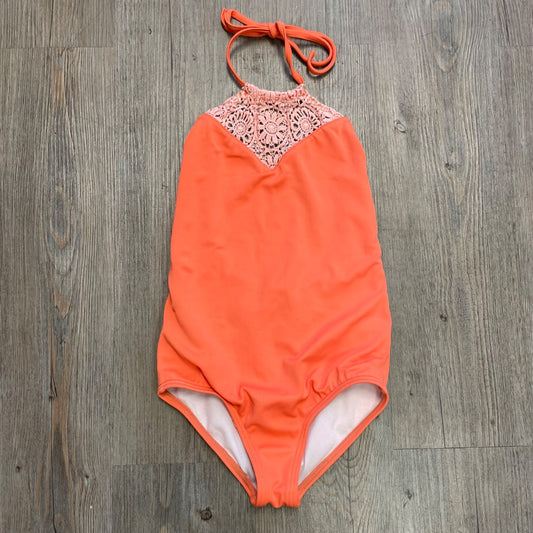 Orange Billabong Onepiece Bathing Suit, 7Y