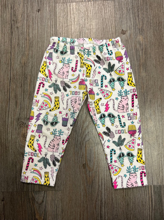 White/Pink Carters Holiday Leggings, 12M