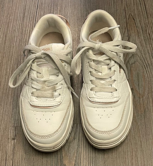 White Reebok Lace Up Sneaker, 1Y
