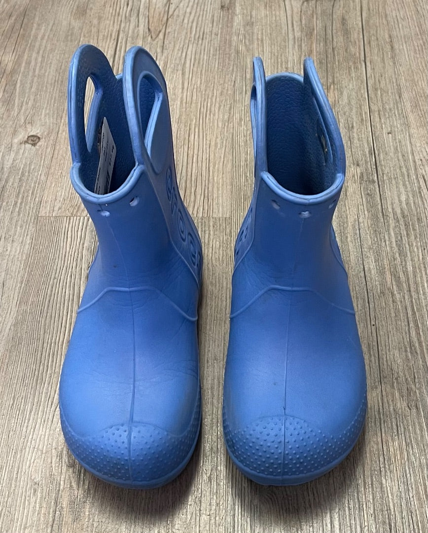 Blue Crocs Rain Boots, 11Y
