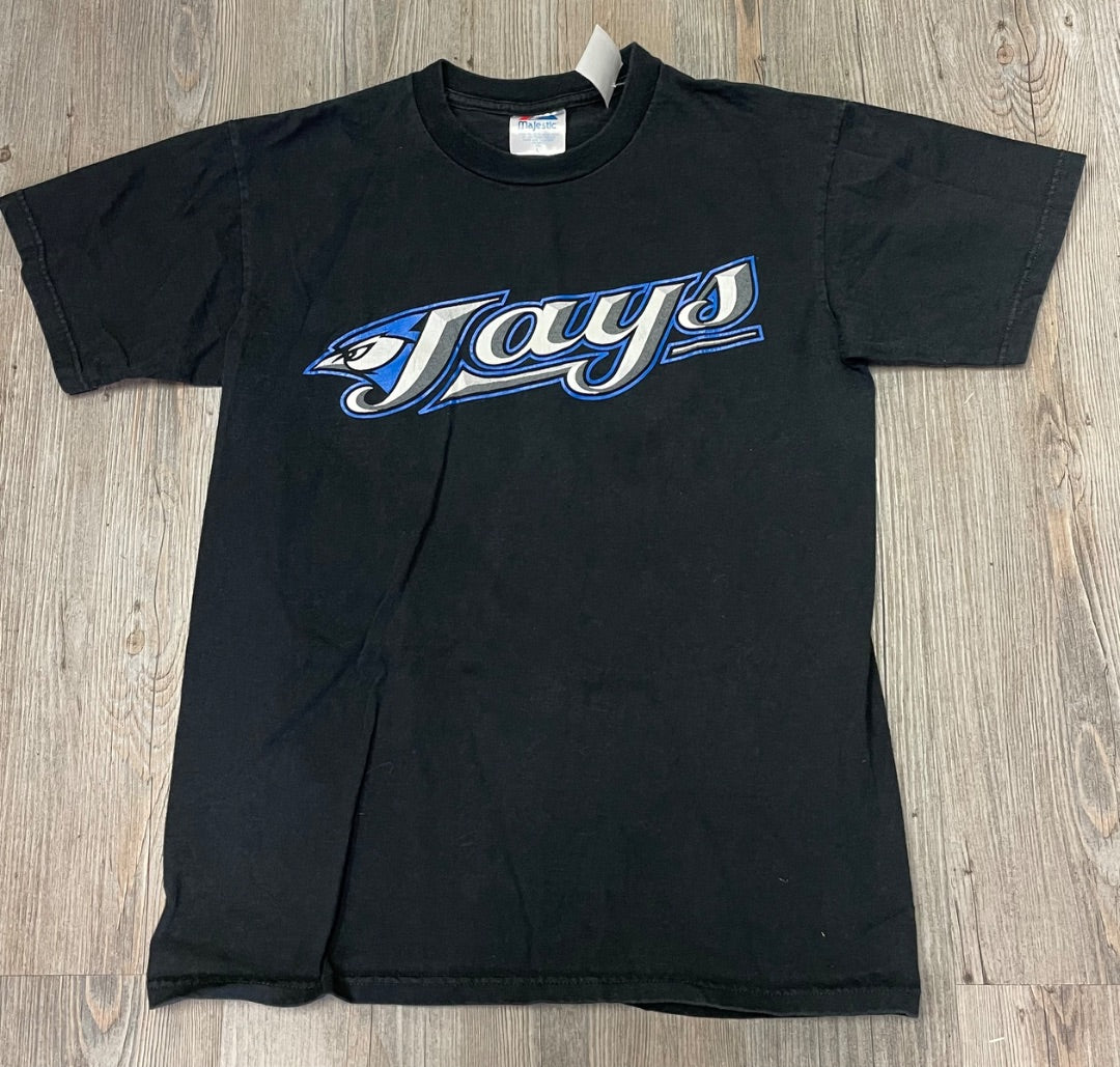 Black Maiestic Blue Jays LS Tee, Small