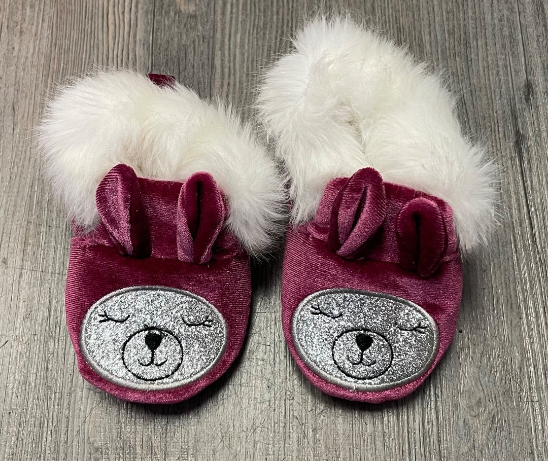Fuchsia  Faux Fur Lined Shoes, 6-12M