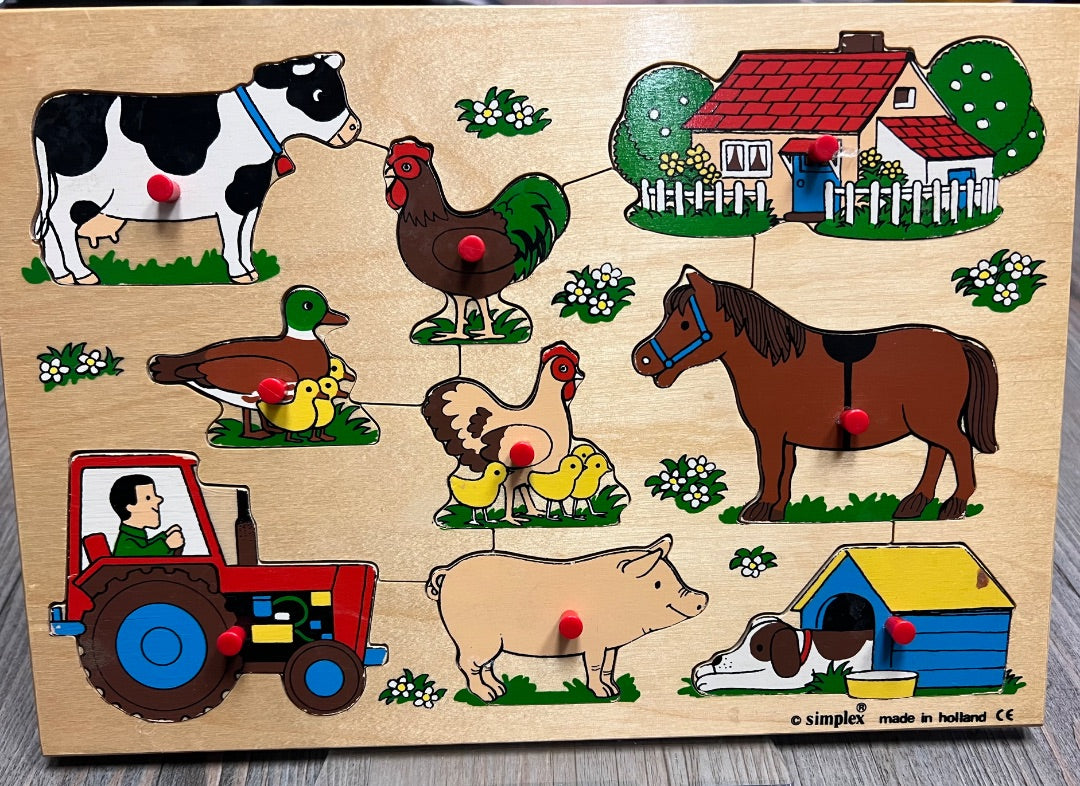 Multi  Farm Animal Puzzle, 9 Pcs