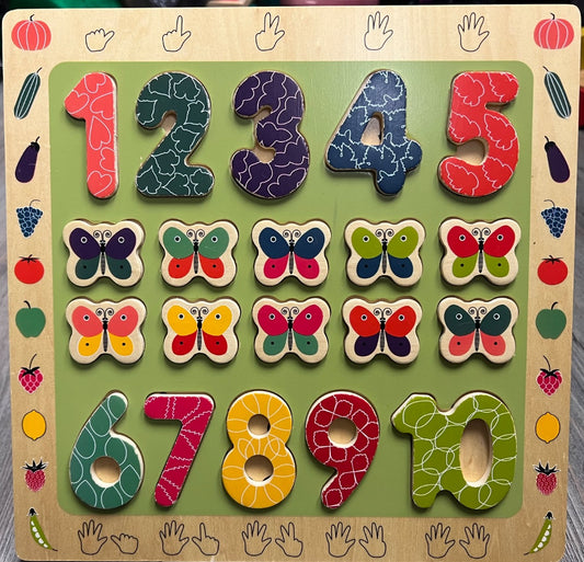 Multi  Count to 10 Butterfly Puzzle, 20 Pcs