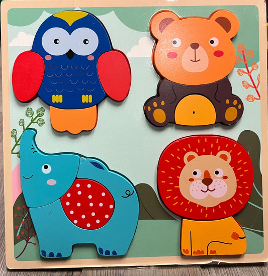 Multi  Animal Puzzle, 12 Pcs