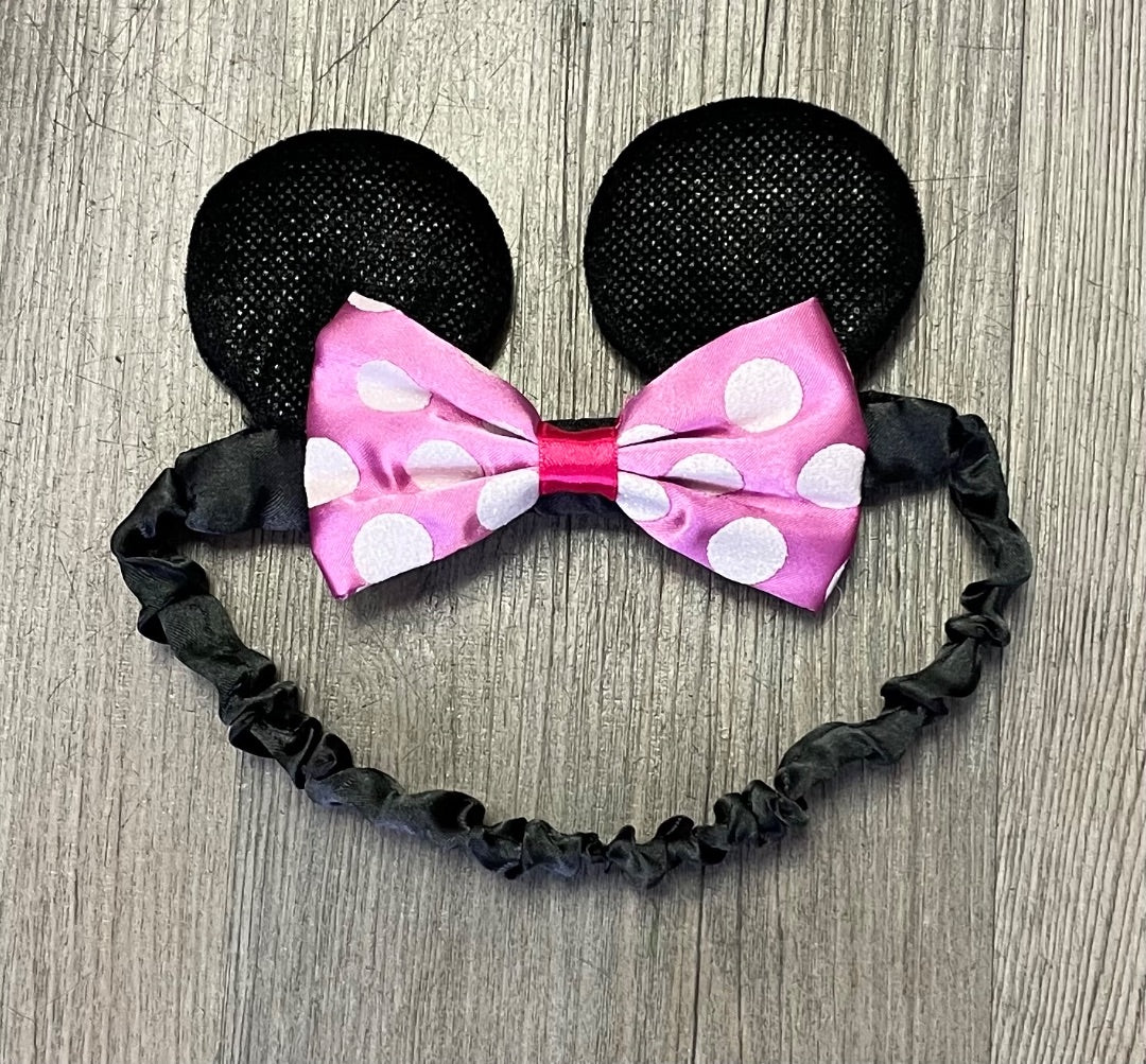 Pink/Black  Minnie Headband, Pre-owned