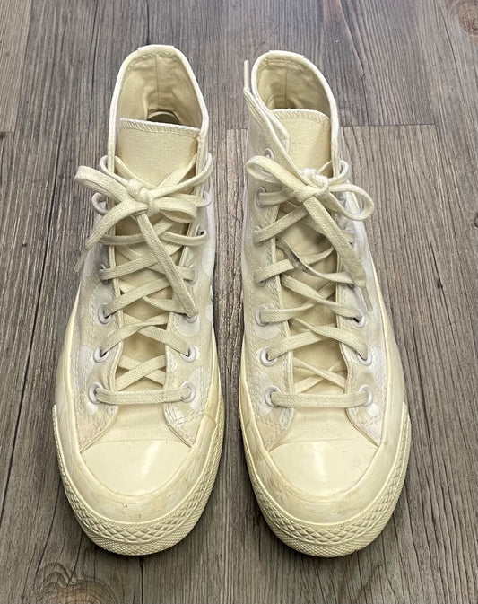 Ivory Converse Hightop Shoes, 7Y