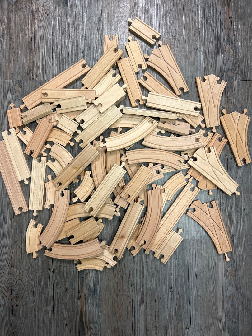 Wooden Train Track, 80 pcs