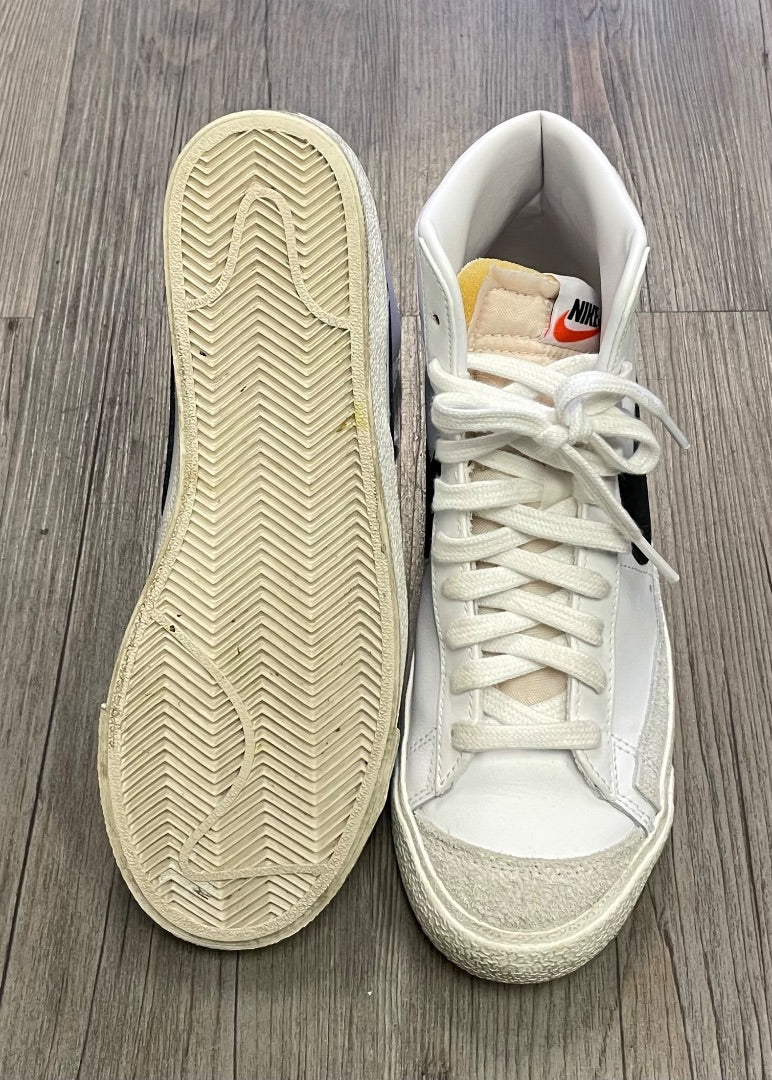 White Nike Hightop Shoes, 7.5Y