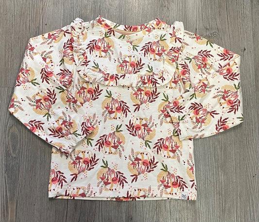 Cream, Pink, Yellow Noppies LS Top Mushroom  print, 4Y