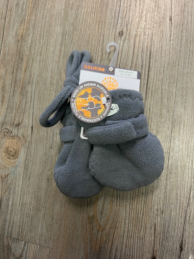 Grey CaliKids Fleece Mittens, 6-18M