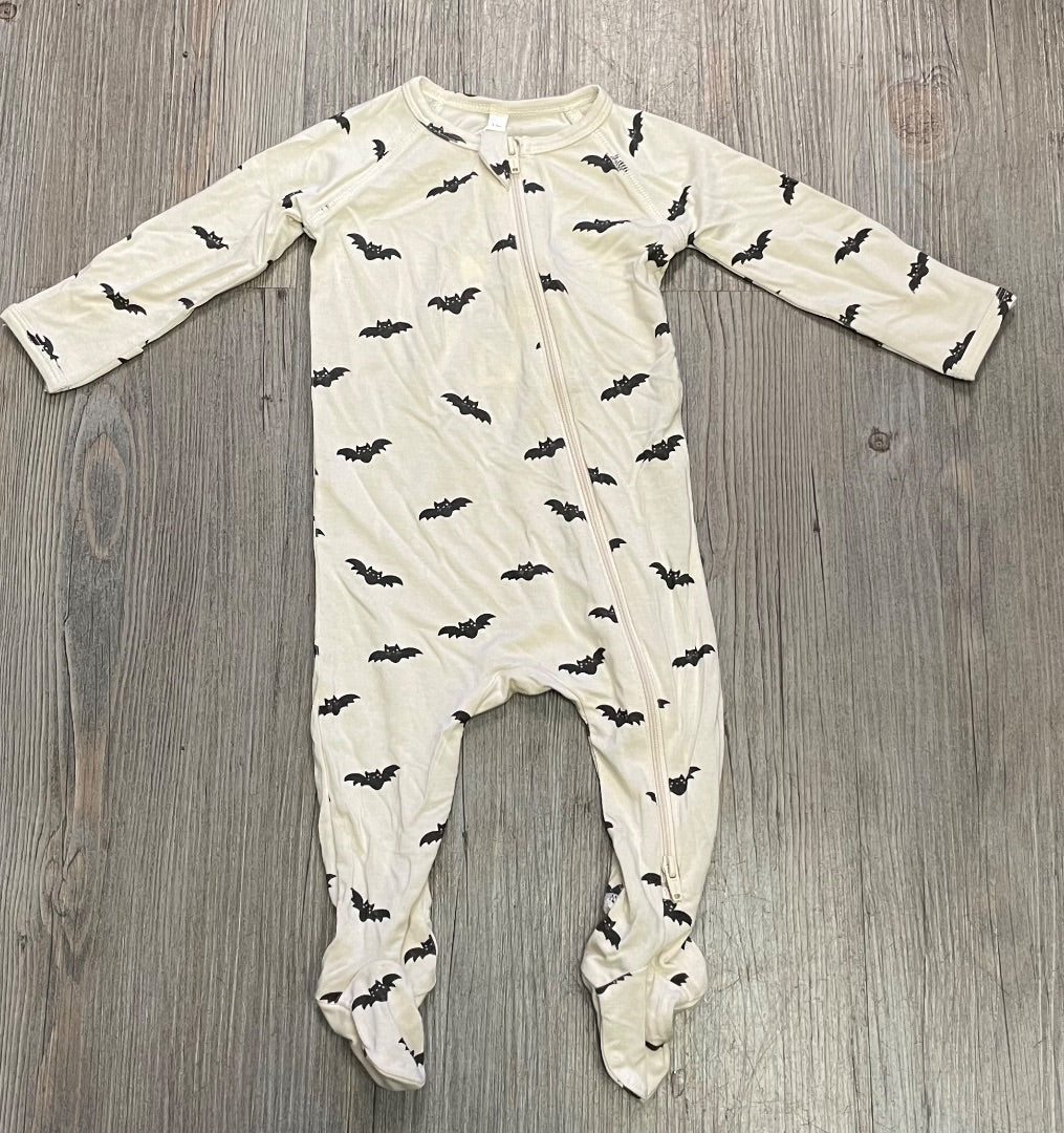 Natural Quincy Mae Bamboo Zip Footie, 3-6M