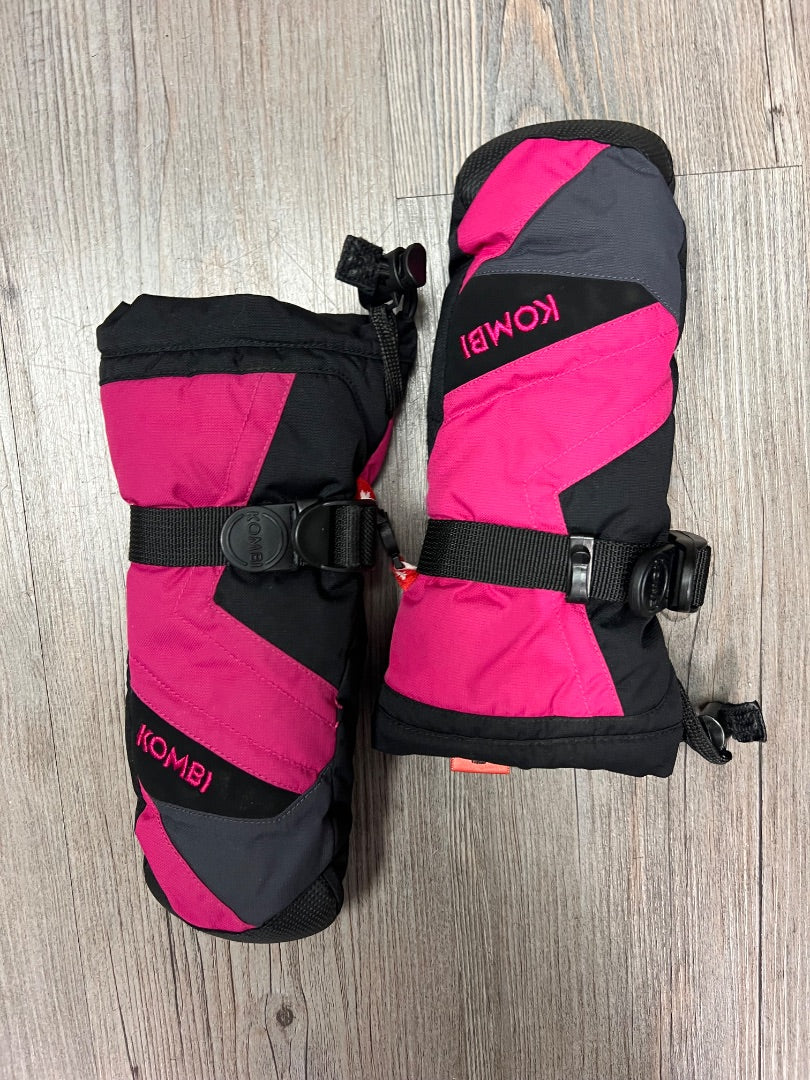 Fuchsia/Black Kombi Mittens, 6-8Y