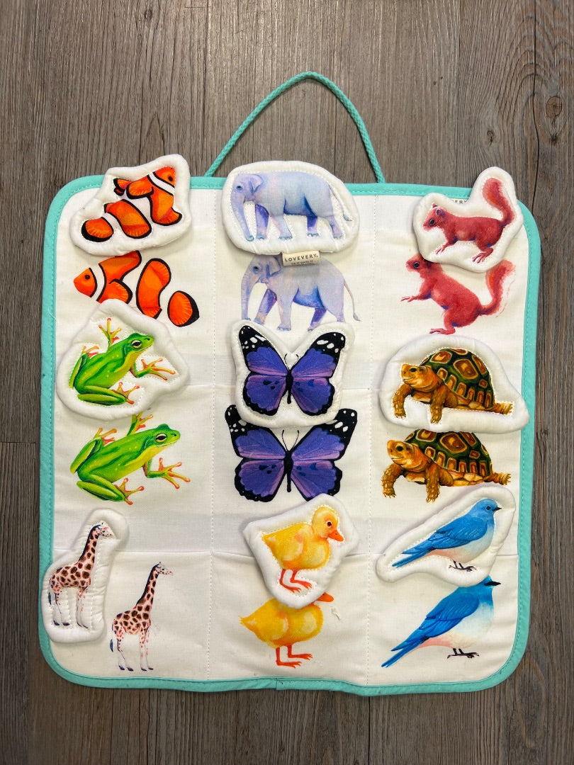 White Lovevery Quited Critter Pockets Toy, Toddler