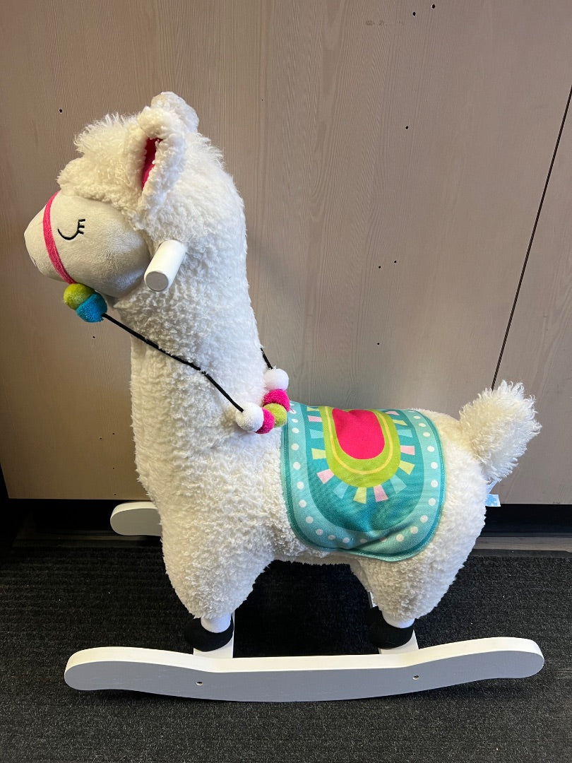 White Labebe Alpaca Ride on Toy, Toddler