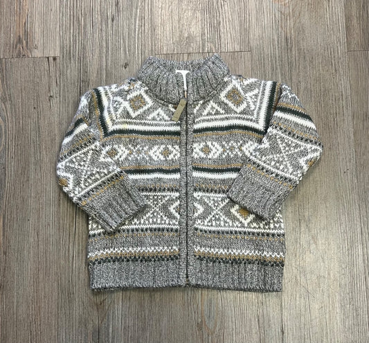 Grey Carters Knit Zip LS Sweater, 9M