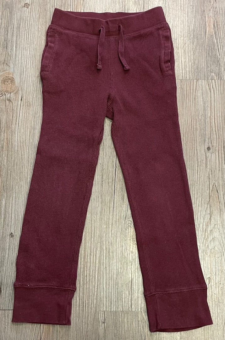 Maroon Gap Ribbed Knit Pants, 5Y