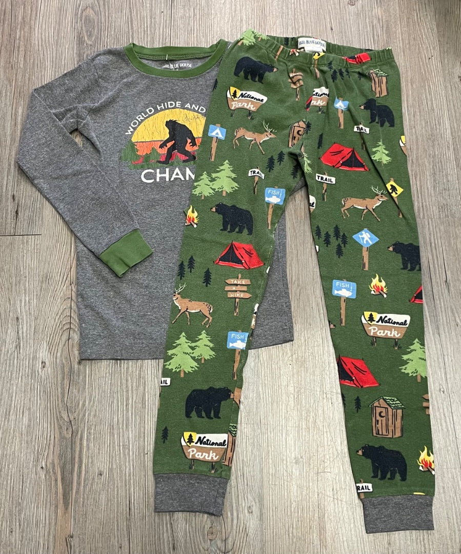 Multi Colour Little blue House PJ Set, 8Y