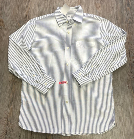 Blue/White Gap Striped Button Down Dress Shirt, 12Y