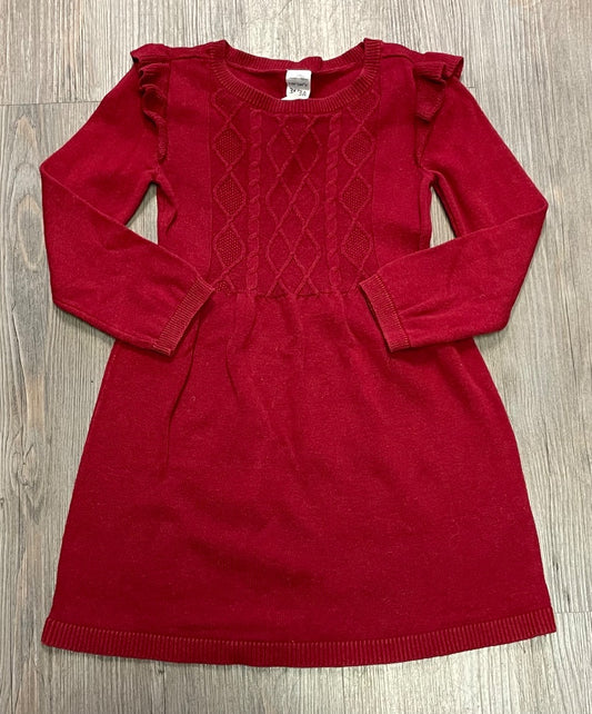 Red Carters LS Knit Dress, 3Y