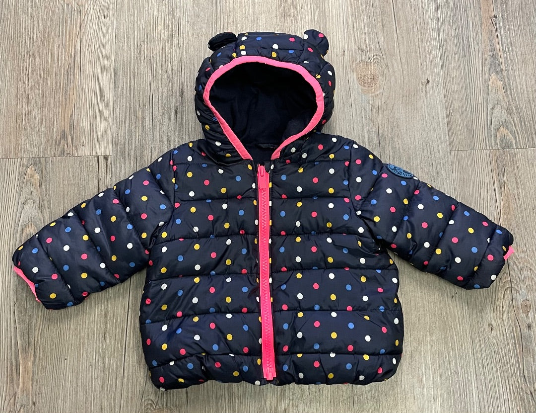 Polka dot Navy Gap Puffer Jacket, 6-12M