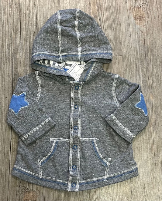 Grey First Impression Hooded Sweater, 3-6M