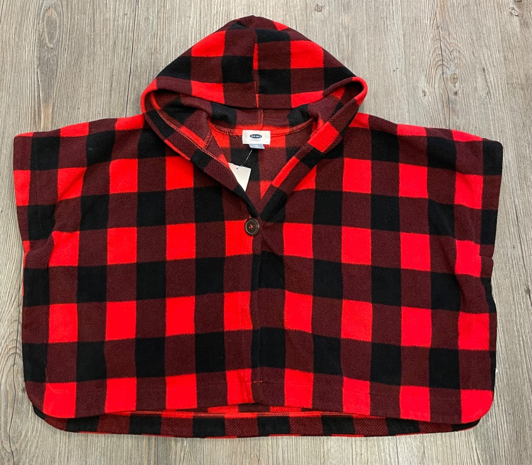 Plaid Old Navy Hooded Fleece Poncho, 5Y
