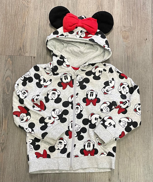 Grey H&M Zip  Mickey  Minnie Hoodie, 4-6Y