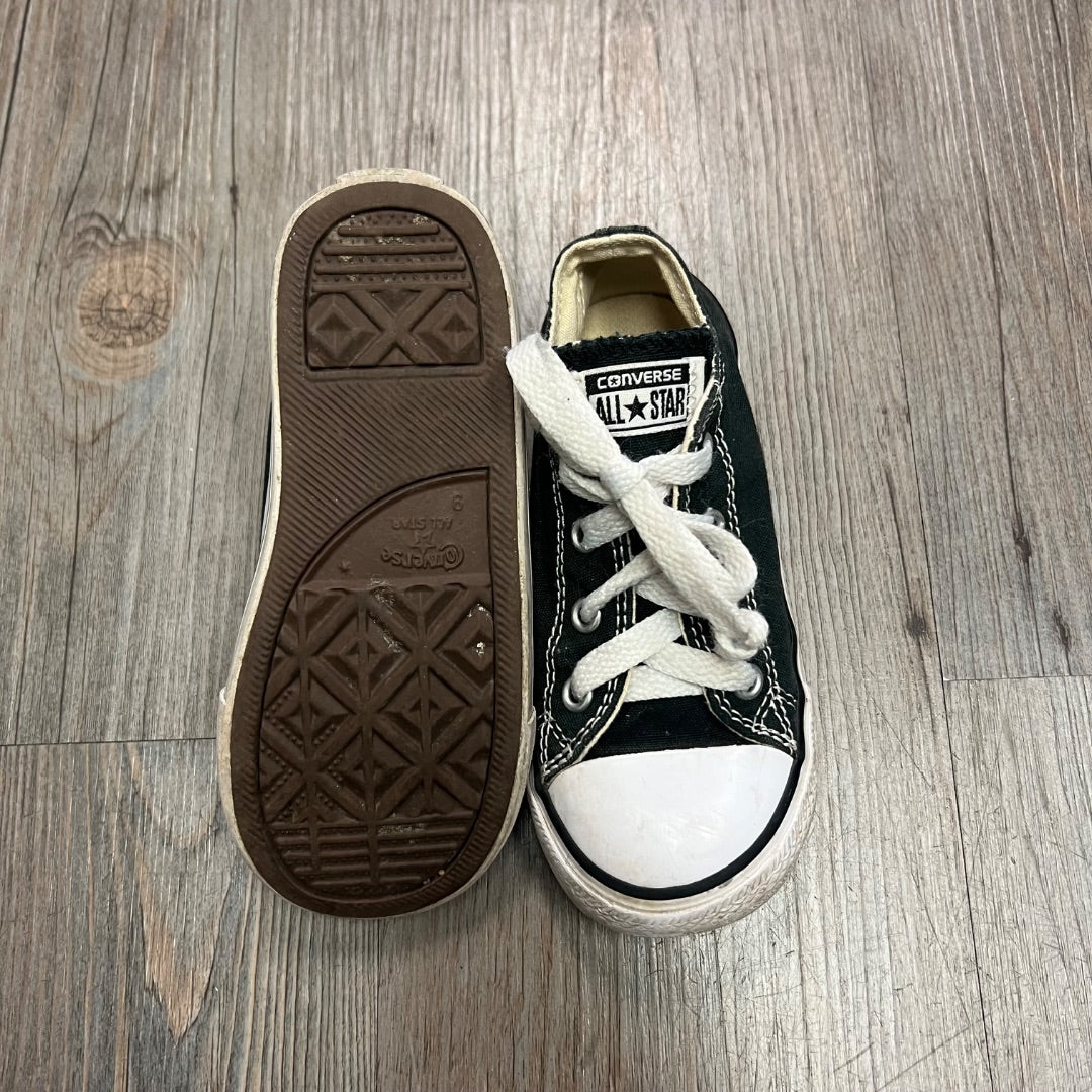 Black Converse Lace Up Shoes, 9T