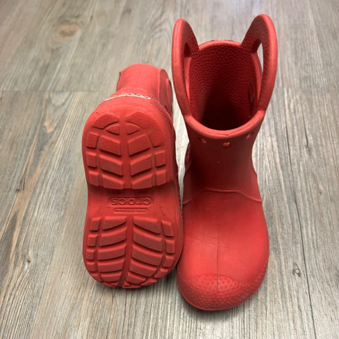 Red Crocs Rain Boots, 9T