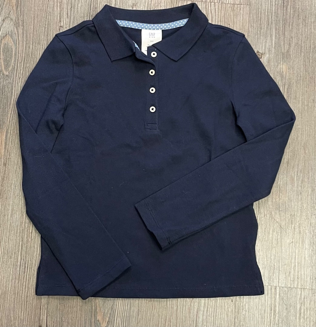 Navy Gap Polo LS, 6-7Y