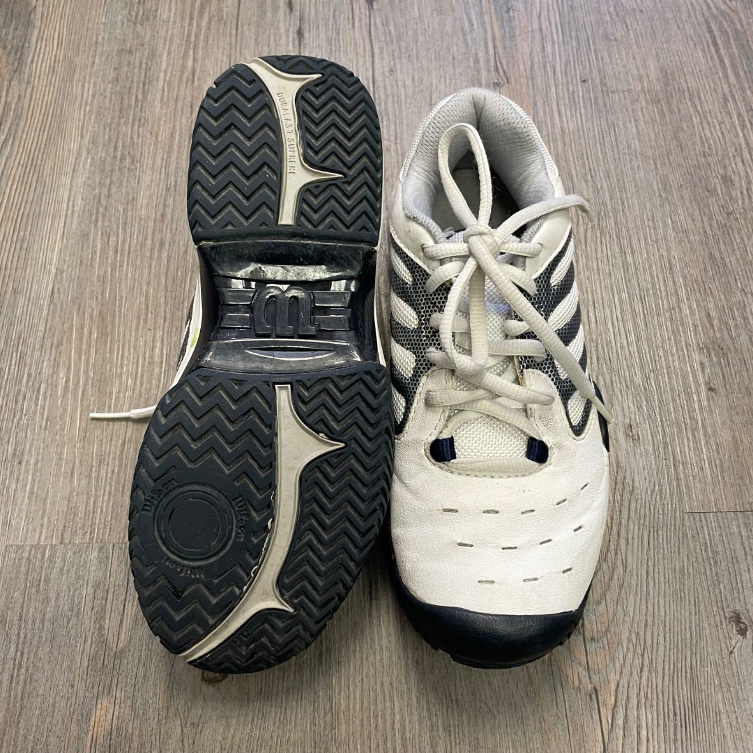 White Wilson Nike Tennis Shoes, 3Y