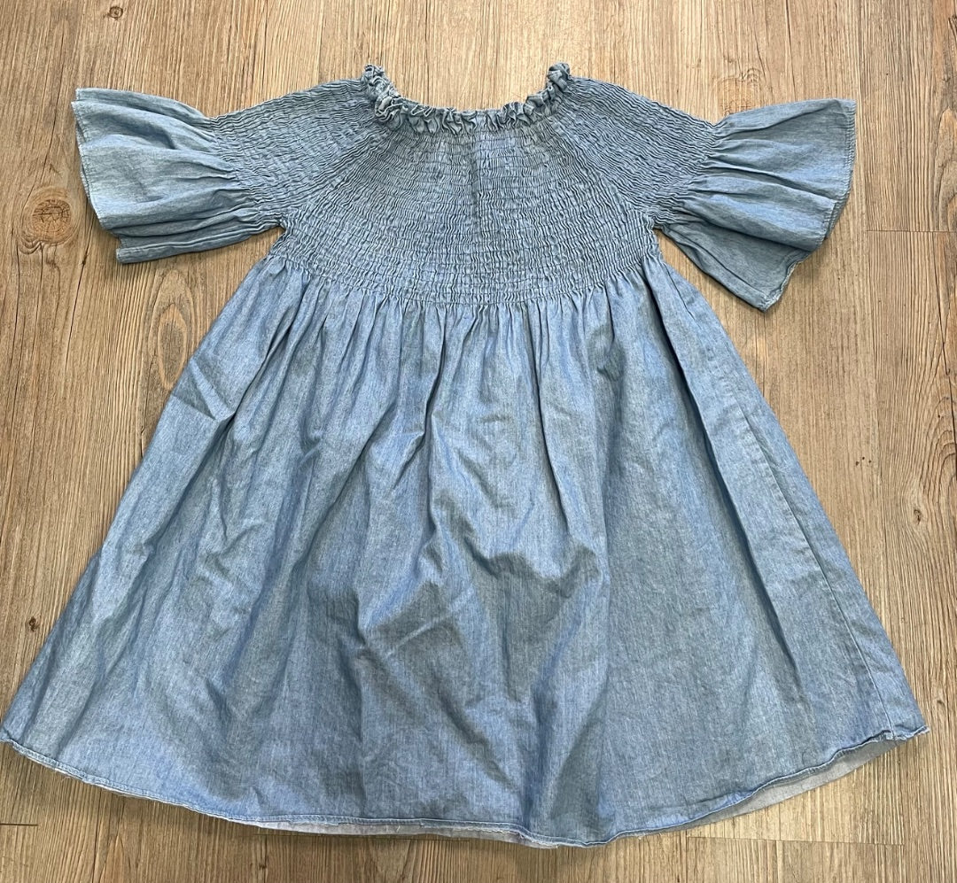 Blue  Chambray Dress, 5-6Y
